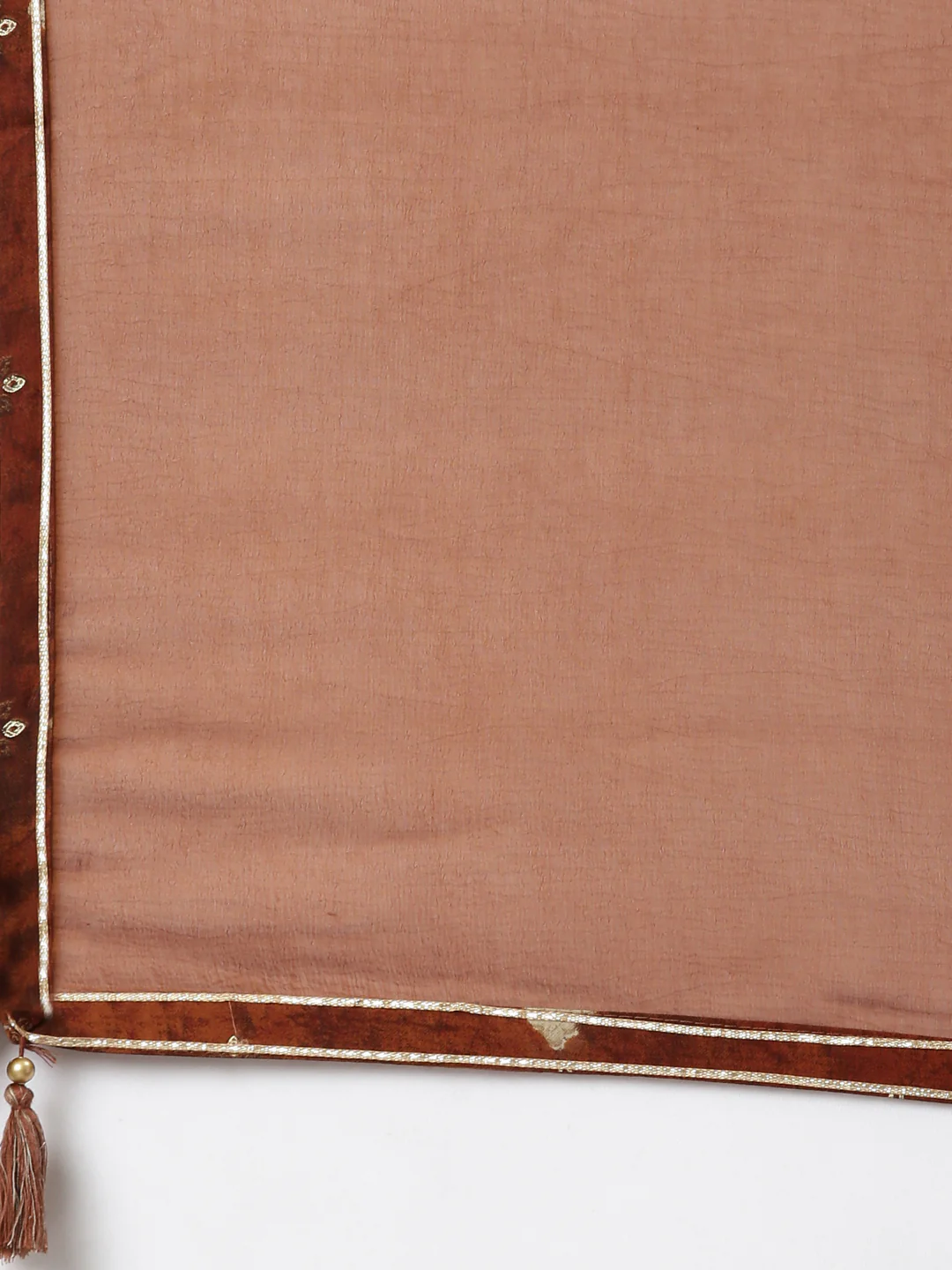 Neerus Rust Regular Straight Floral Kurta And Trousers With Dupatta - Image 6