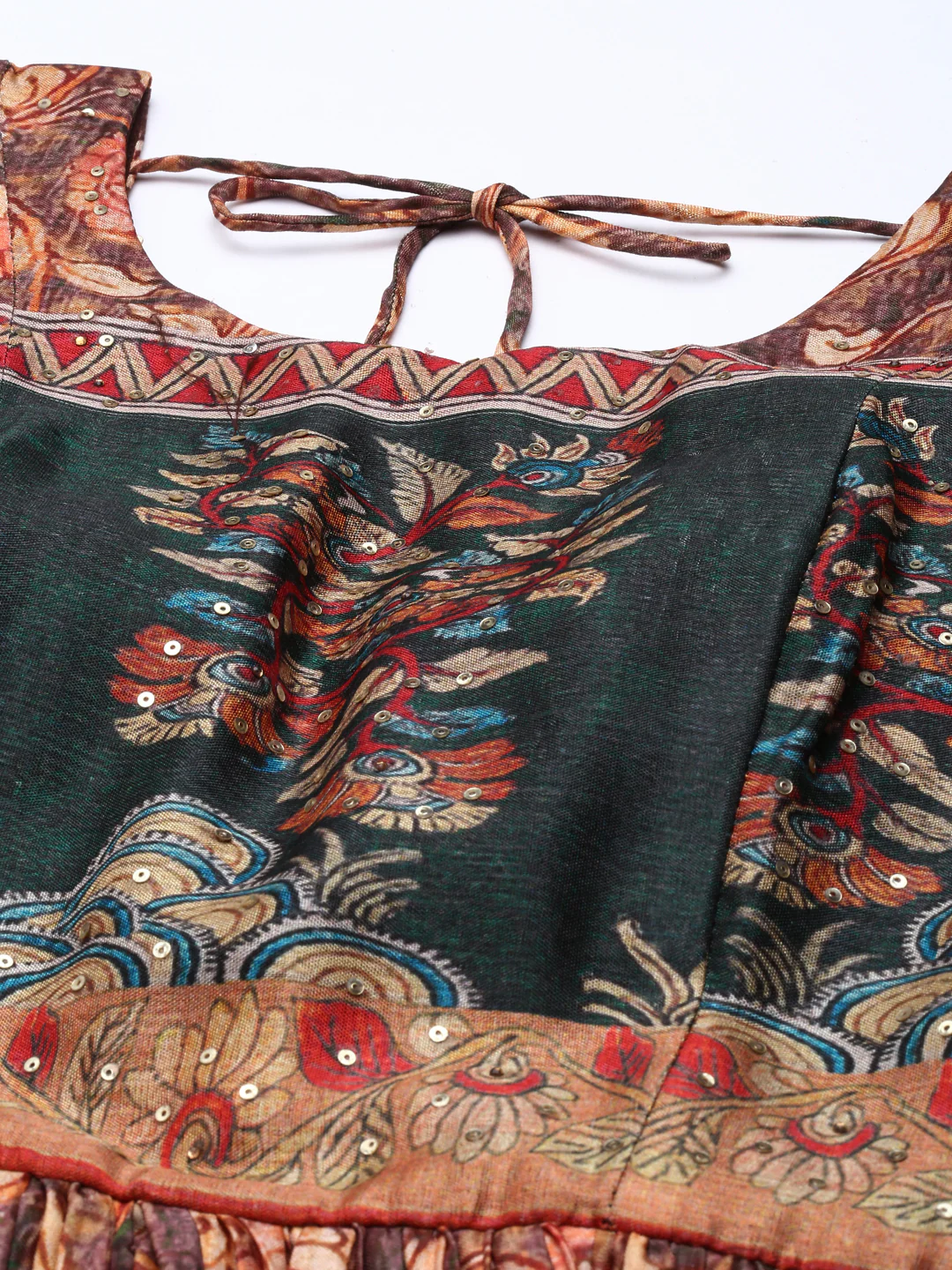 Neerus Rust Straight Casual Printed Maxi Dresses - Image 5
