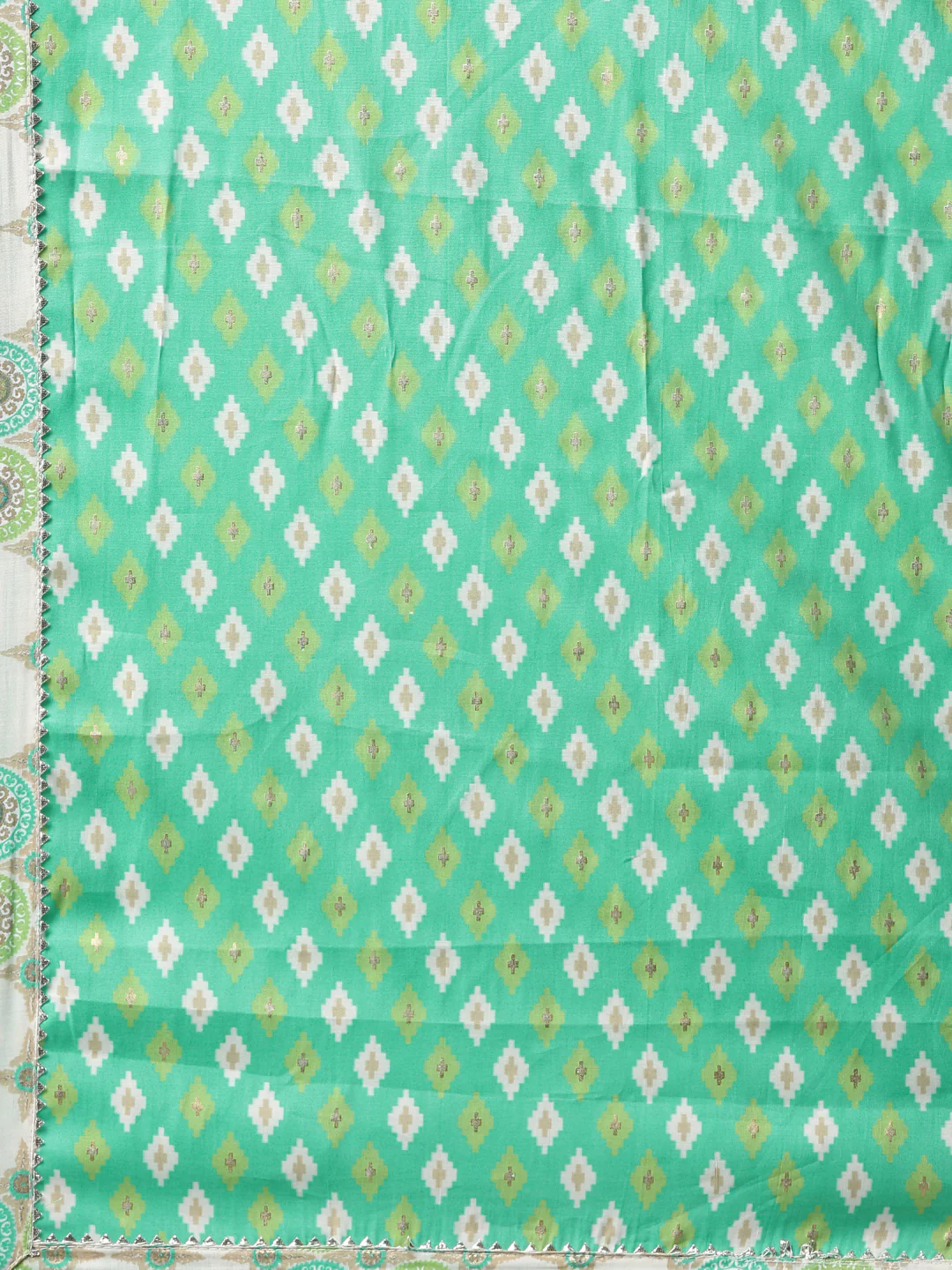 Neerus Sea Green Color Chanderi Cotton Fabric Kurta Sets With Dupatta - Image 8