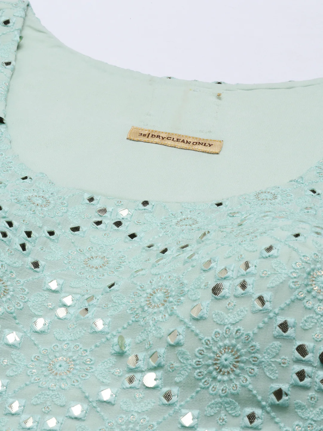 Neerus Sea Green Color Georgette Fabric Suit-Fusion - Image 4