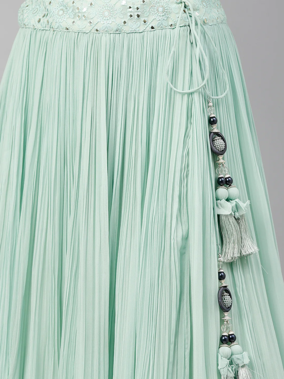 Neerus Sea Green Color Georgette Fabric Suit-Fusion - Image 9