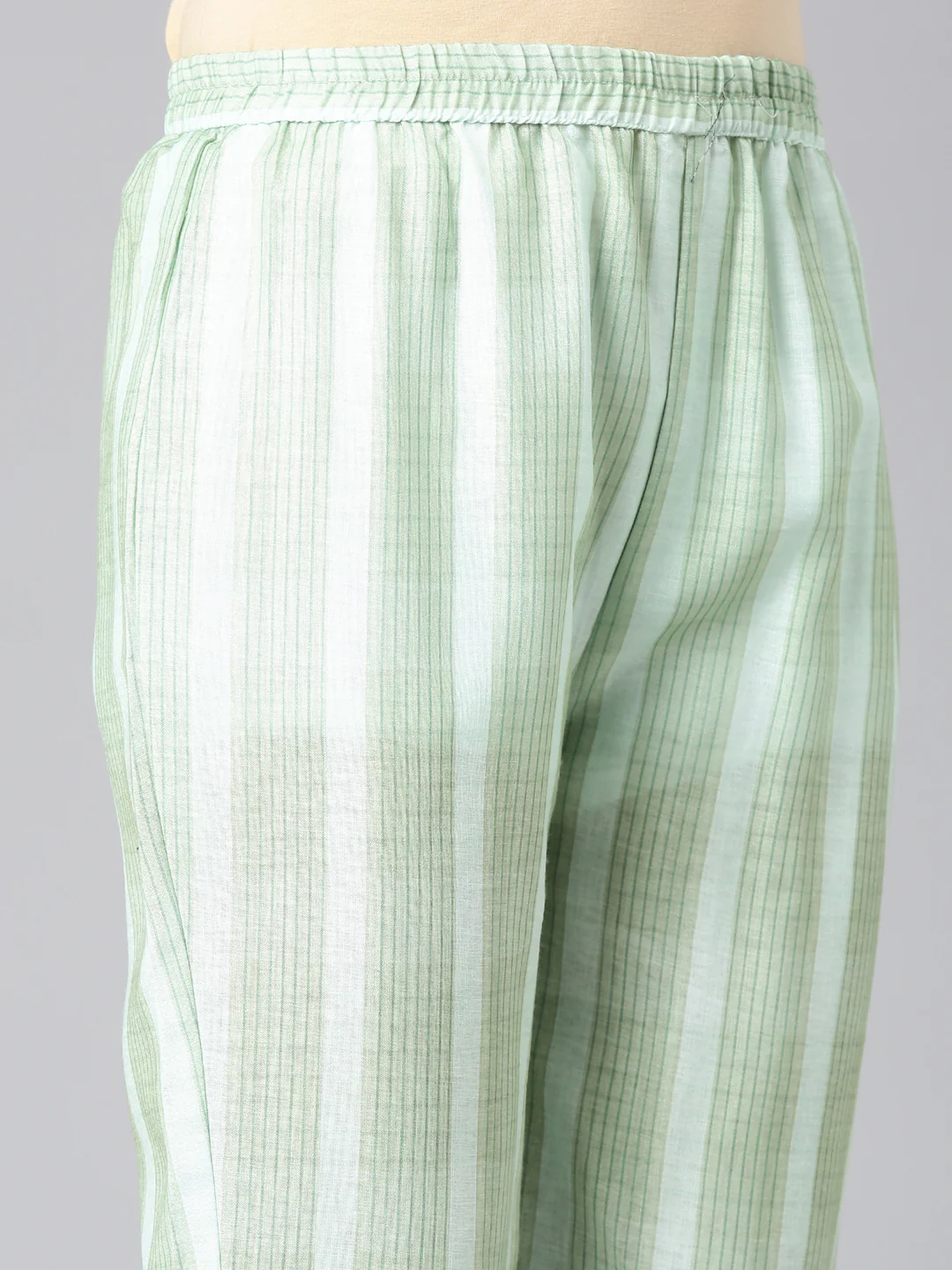 Neerus Sea Green Solid Straight Kurta and Trousers With Dupatta - Image 6