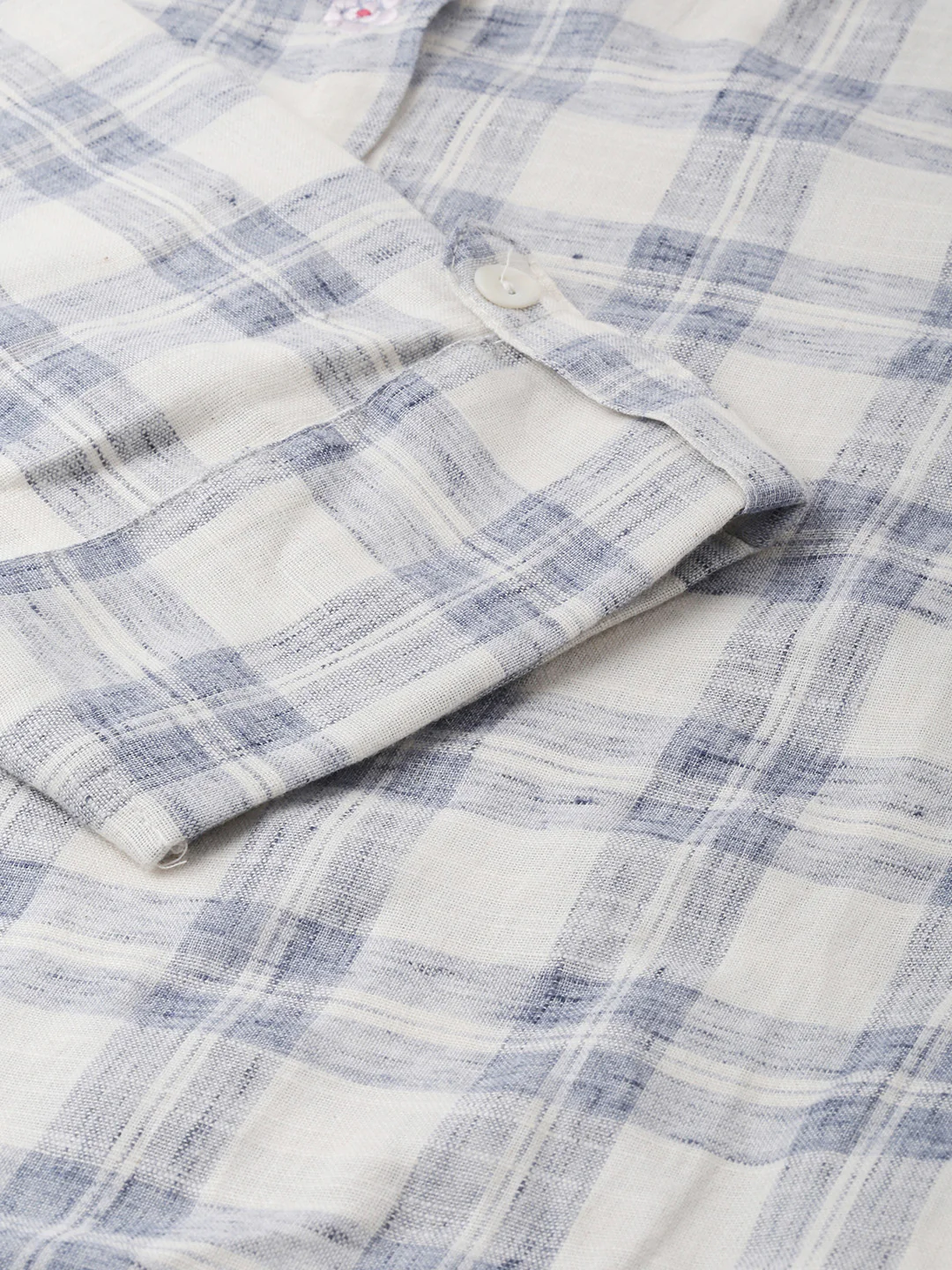 Neerus White Check Straight Kurta - Image 3