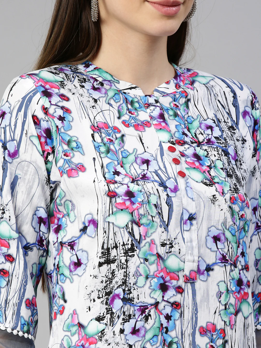 Neerus White Color Rayon Fabric Kurta - Image 8