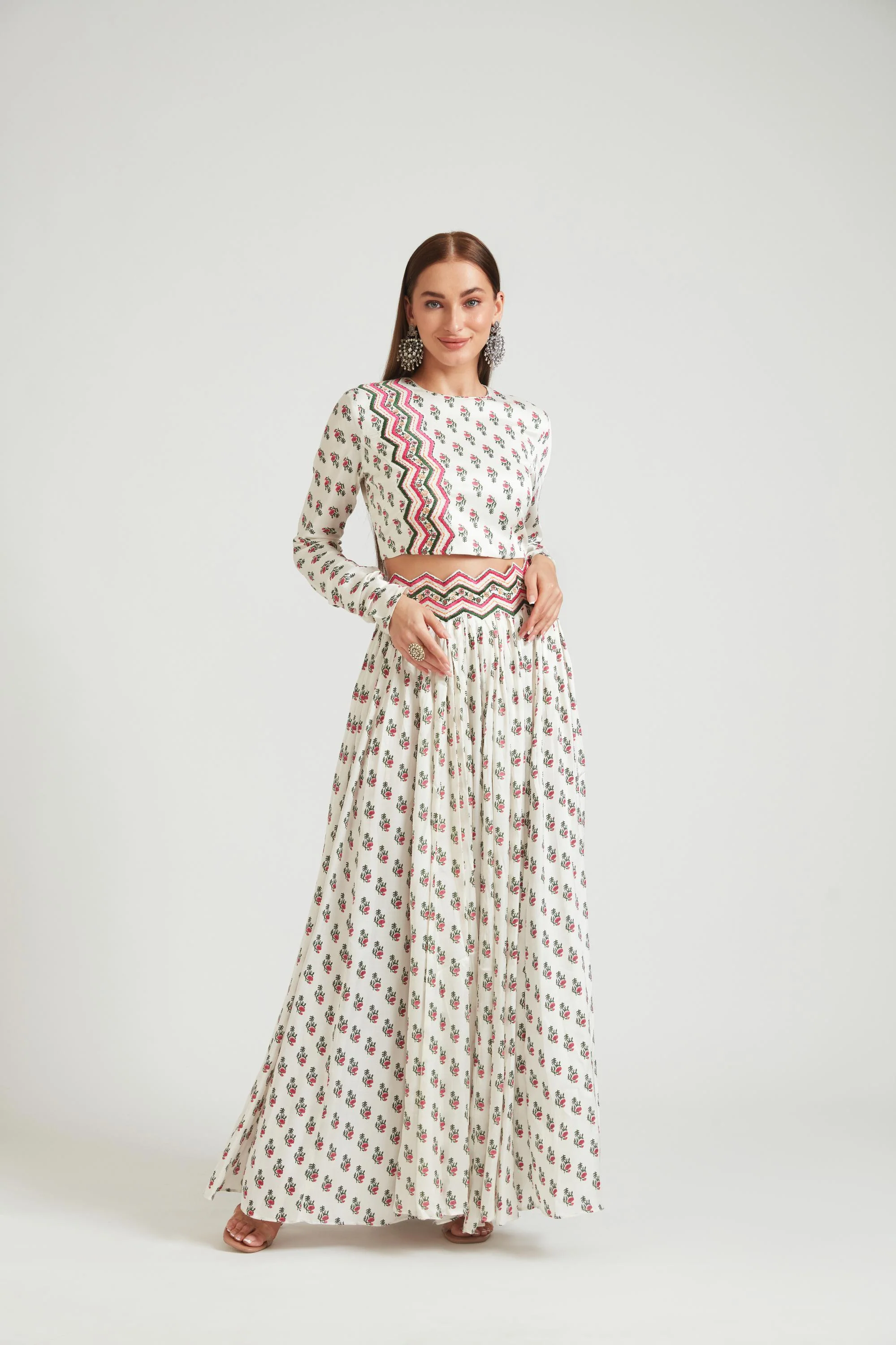 Neerus White Color Silk Fabric Lehenga Choli - Image 4