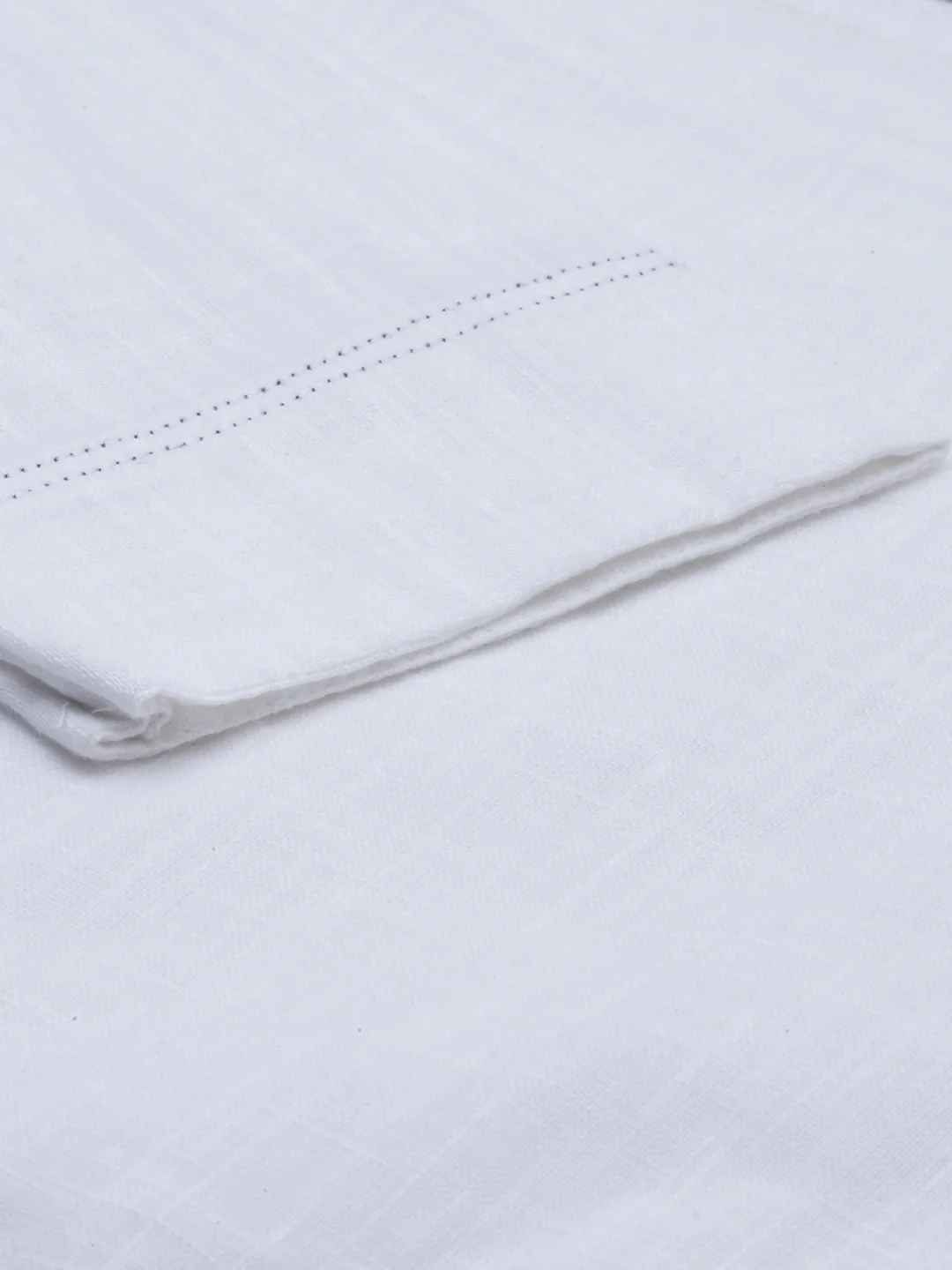 Neerus White Printed A Line Kurta - Image 7