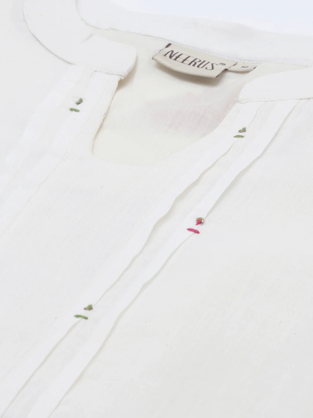 Neerus White Printed Kurta with Plazzo - Image 8