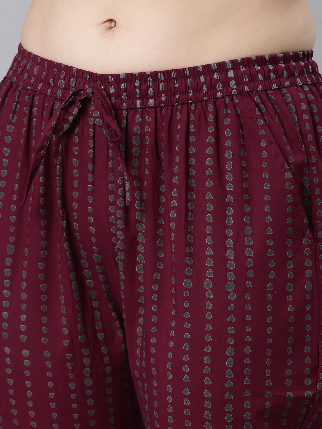 Neerus Wine Panelled Straight Floral Kurta And Trousers With Dupatta - Image 6