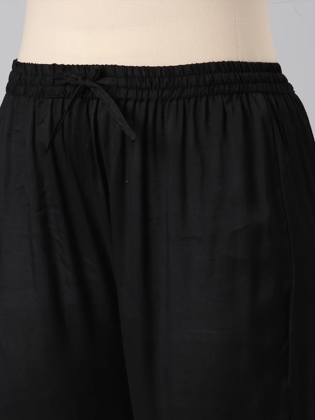 Neerus Women Black Straight Kurta and Trousers With Dupatta - Image 6