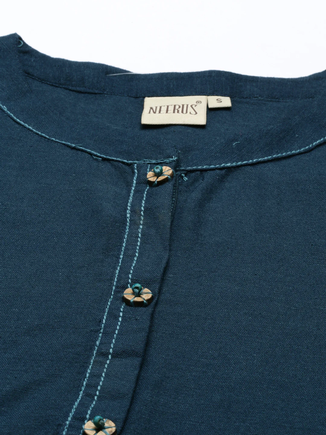 Neerus Women Blue A-Line Kurta - Image 4