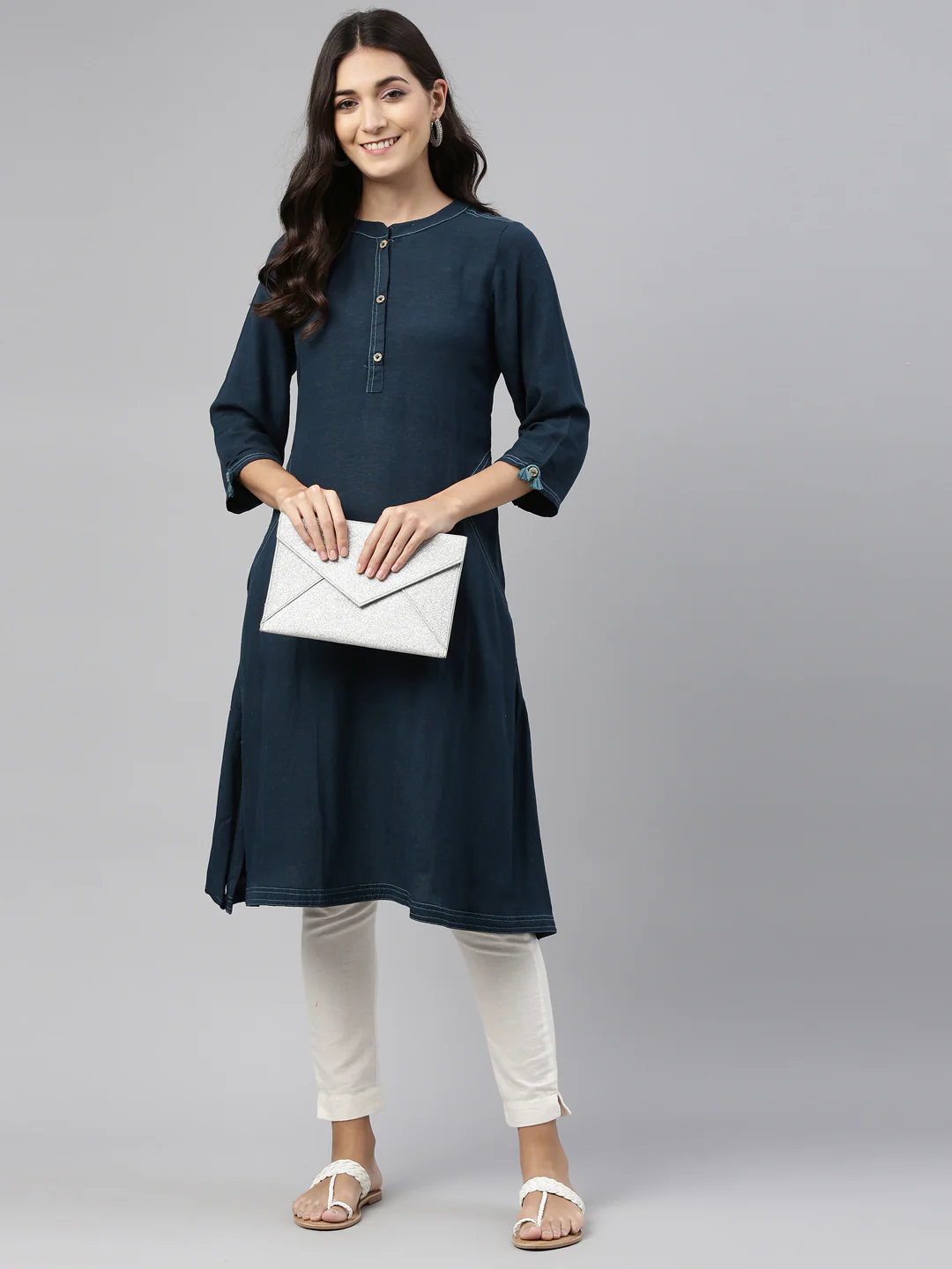 Neerus Women Blue A-Line Kurta - Image 5