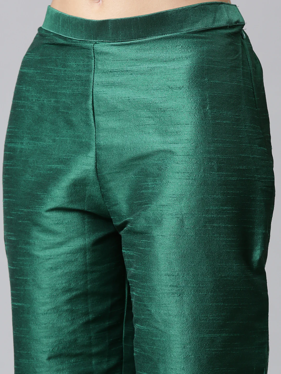 Neerus Women Green Embroidered Aari Work Kurta with Trousers  With Dupatta - Image 7
