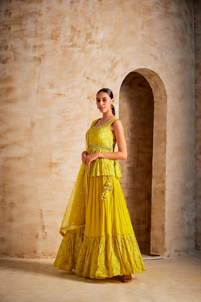 Neerus Women Lemon Colour Suit Set - Image 3