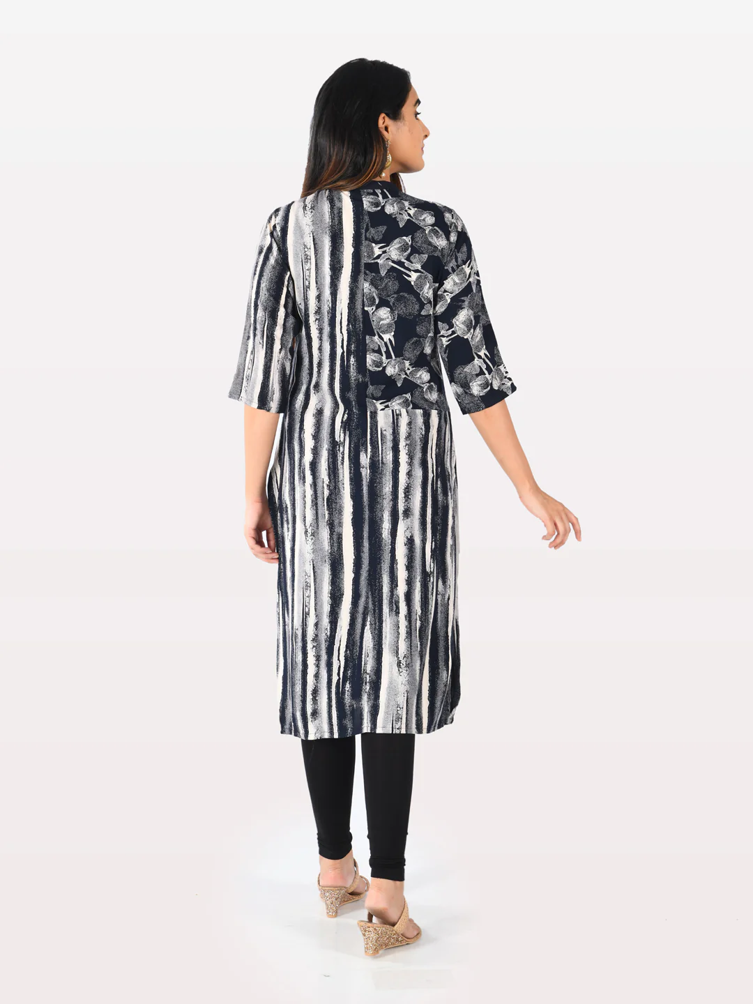 Neerus Women Navy Blue Color Rayon Fabric Tunic 42