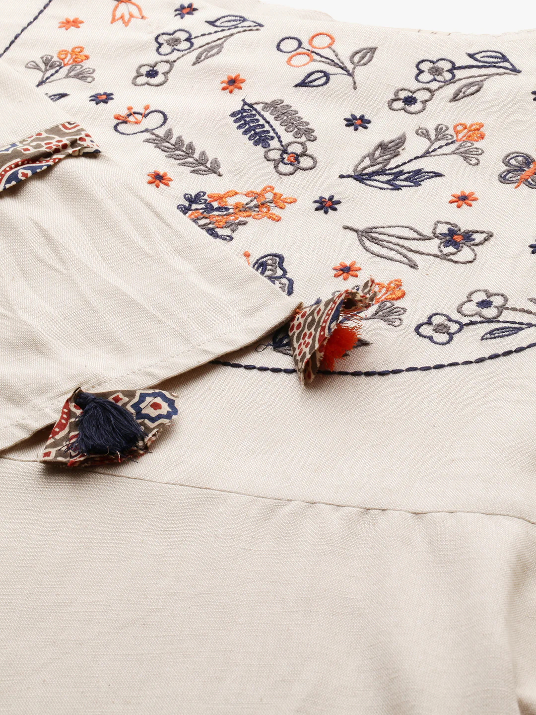 Neerus Women Off-White Embroidered Tunic - Image 2