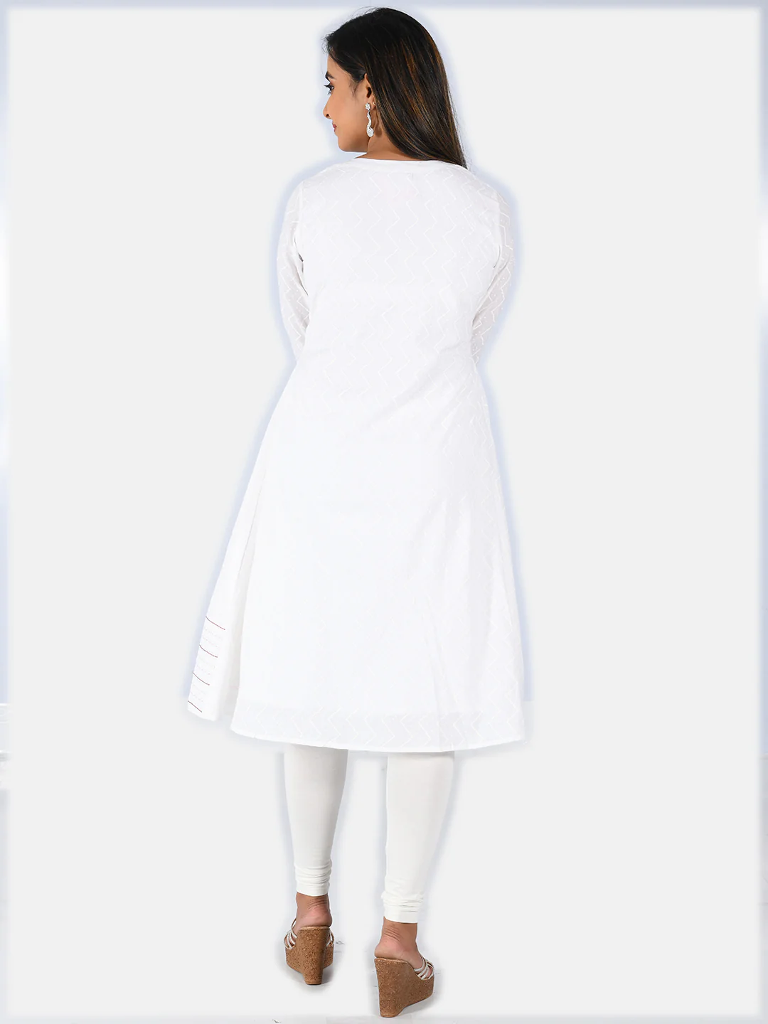 Neerus Women Off-White Printed A-Line Kurta - Image 3