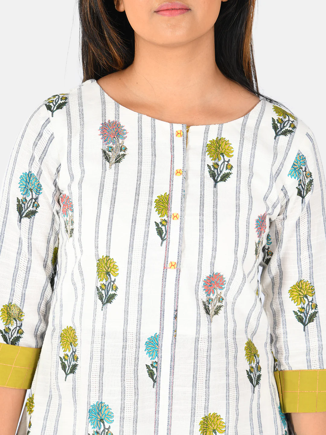 Neerus Women Off-White Printed Anarkali Kurta - Image 4