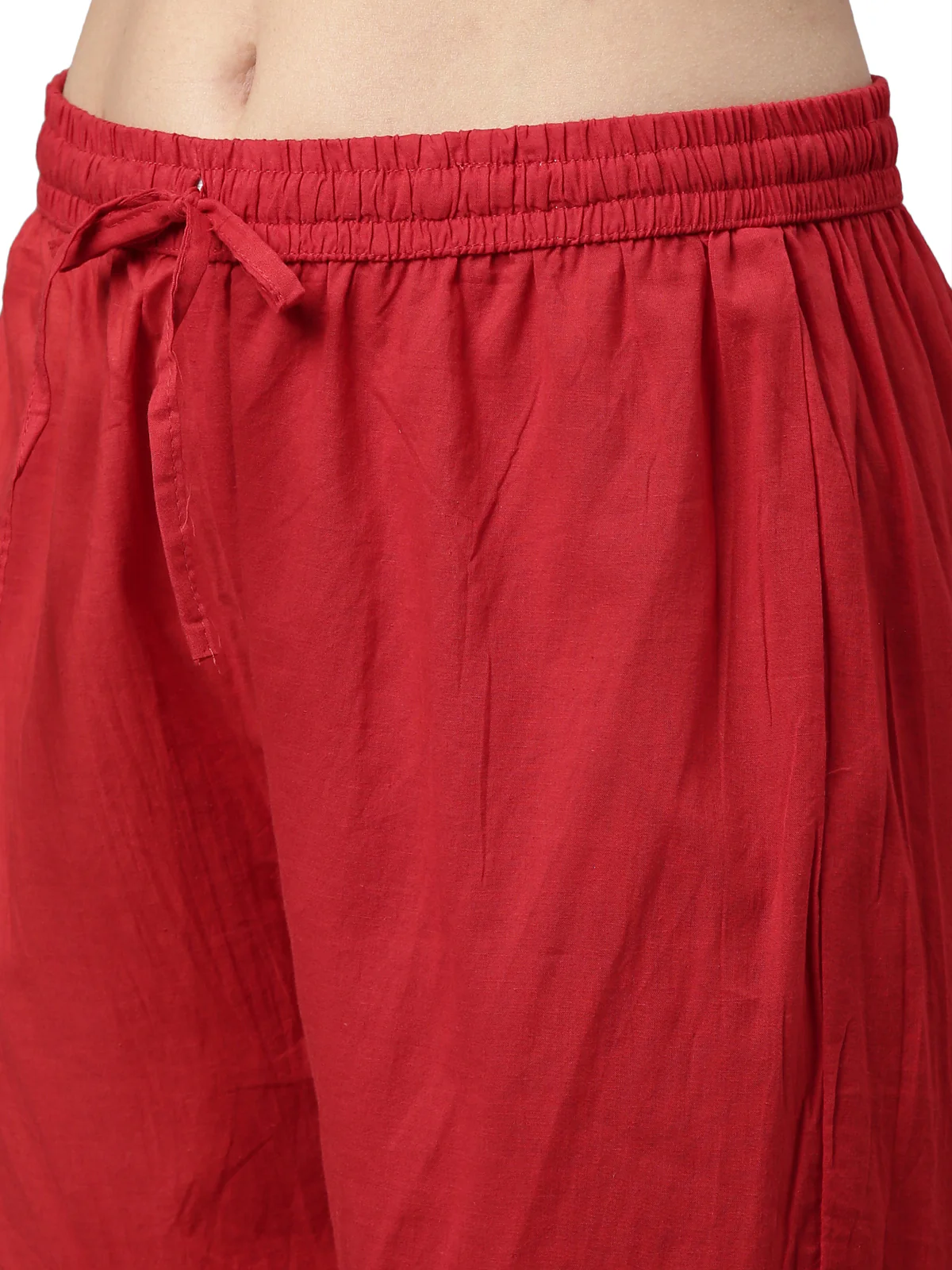 Neerus Women Red Ethnic Motifs Dyed Straight Kurta with Skirt and Dupatta - Image 7