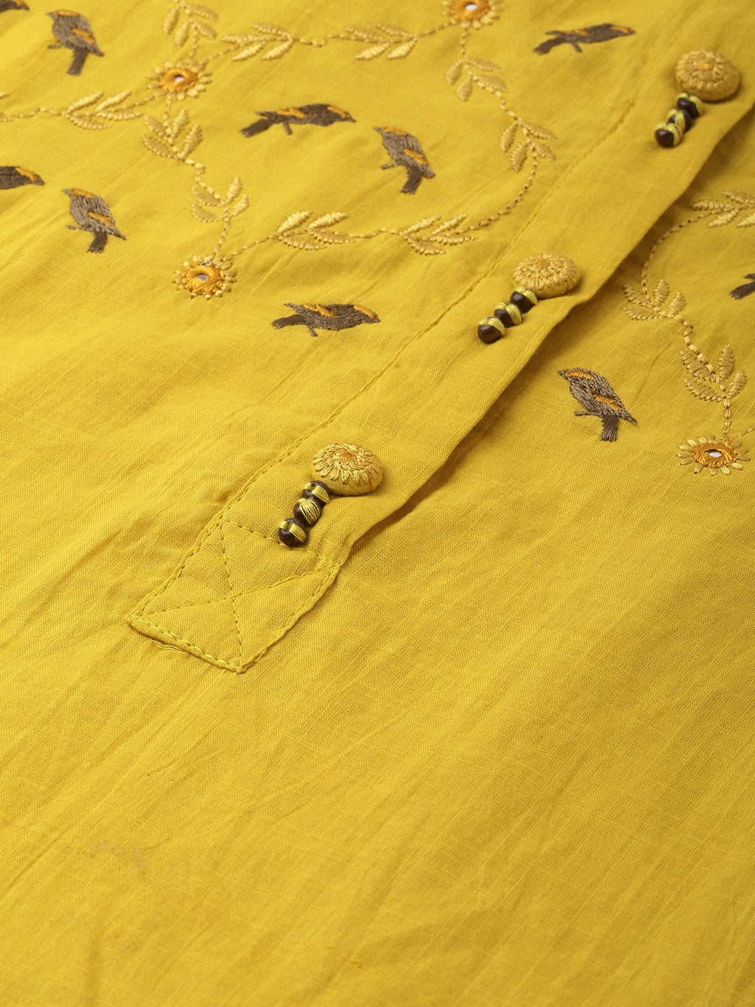 Neerus Women Yellow Embroidered Straight Kurta - Image 5