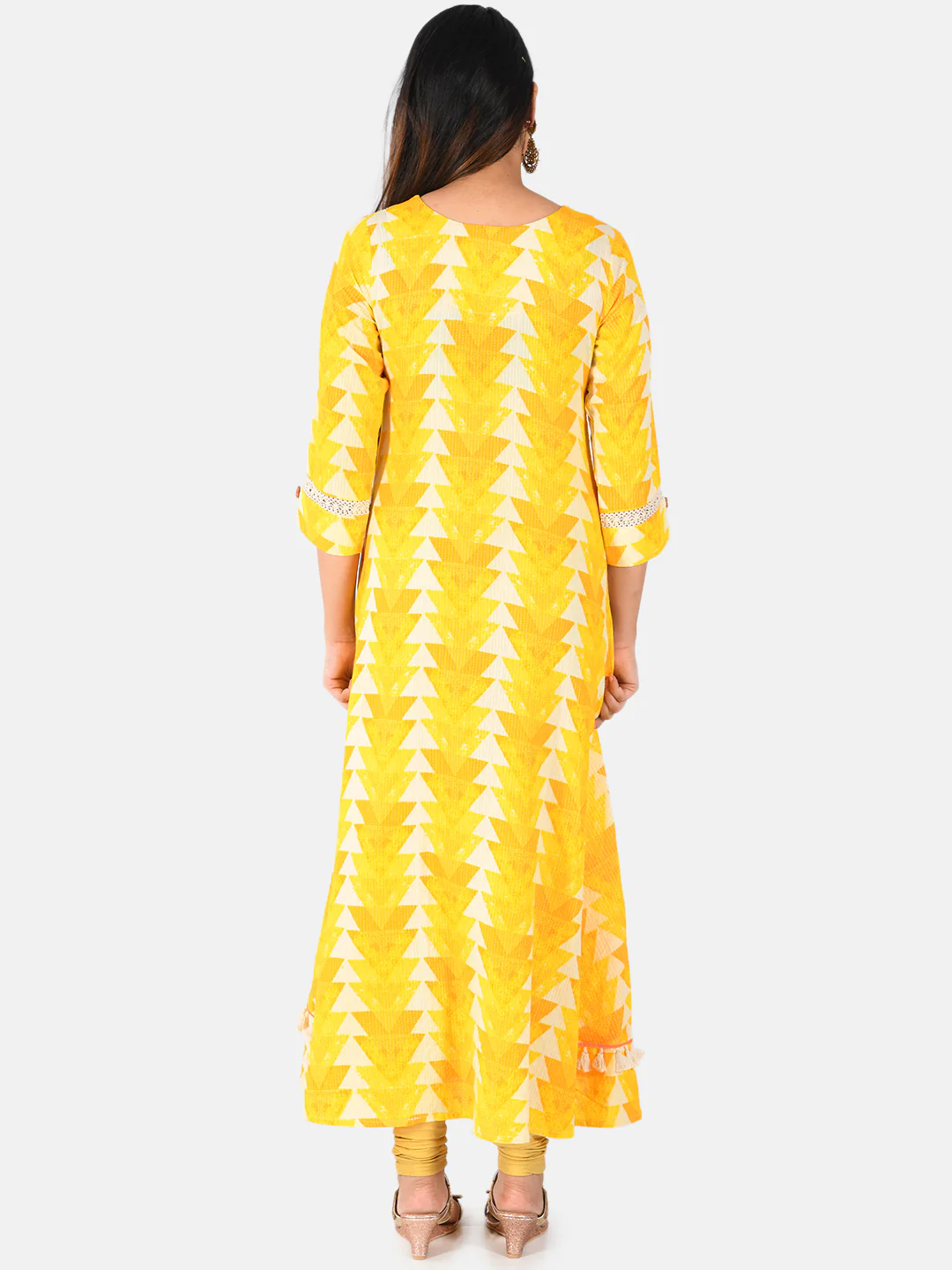 Neerus Women Yellow Printed A-Line Kurta - Image 3