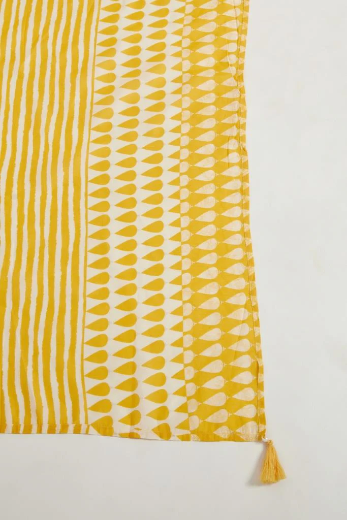 Neerus Women Yellow Printed Kurta with Trousers  Dupatta - Image 6