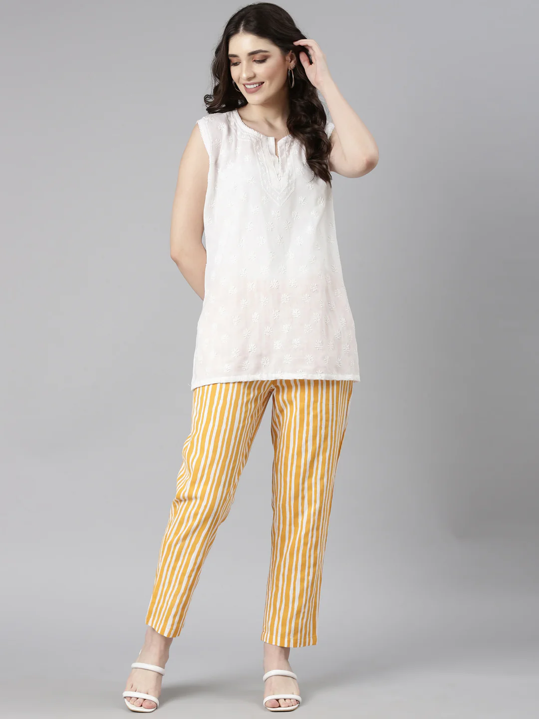 Neerus Women'S Yellow Color Pant - Image 6
