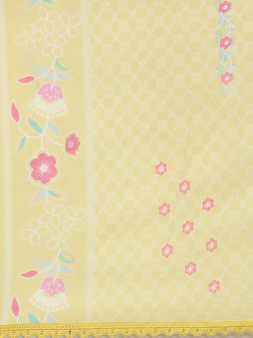 Neerus Yellow Casual  Anarkali Kurta and Trousers With Dupatta - Image 8