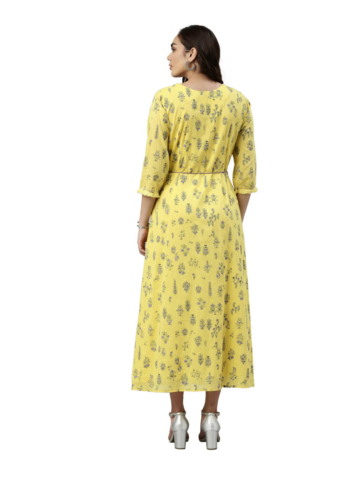 Neerus Yellow Color Cotton Fabric Kurta - Image 5