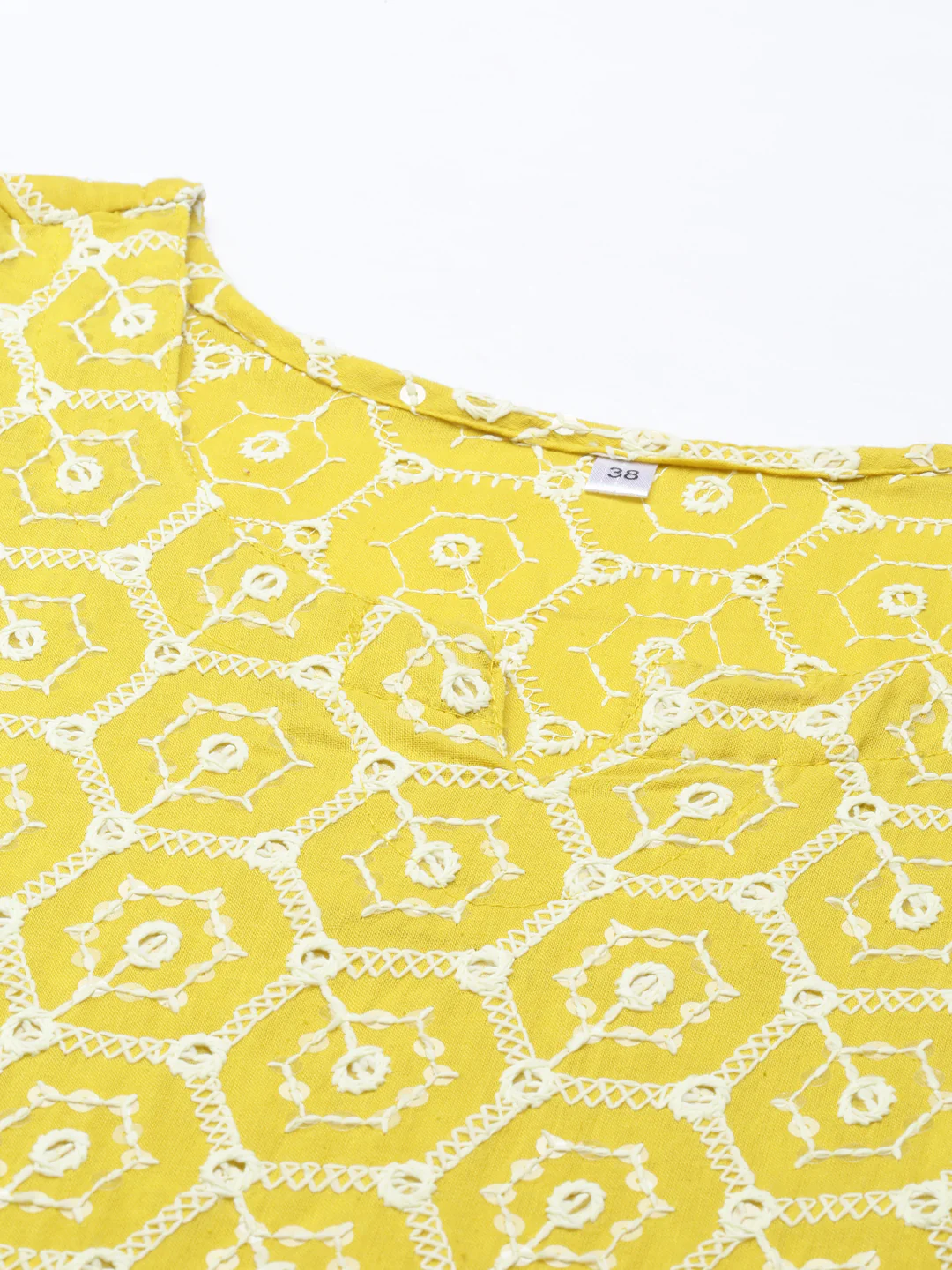 Neerus Yellow Color Cotton Fabric Kurta - Image 6