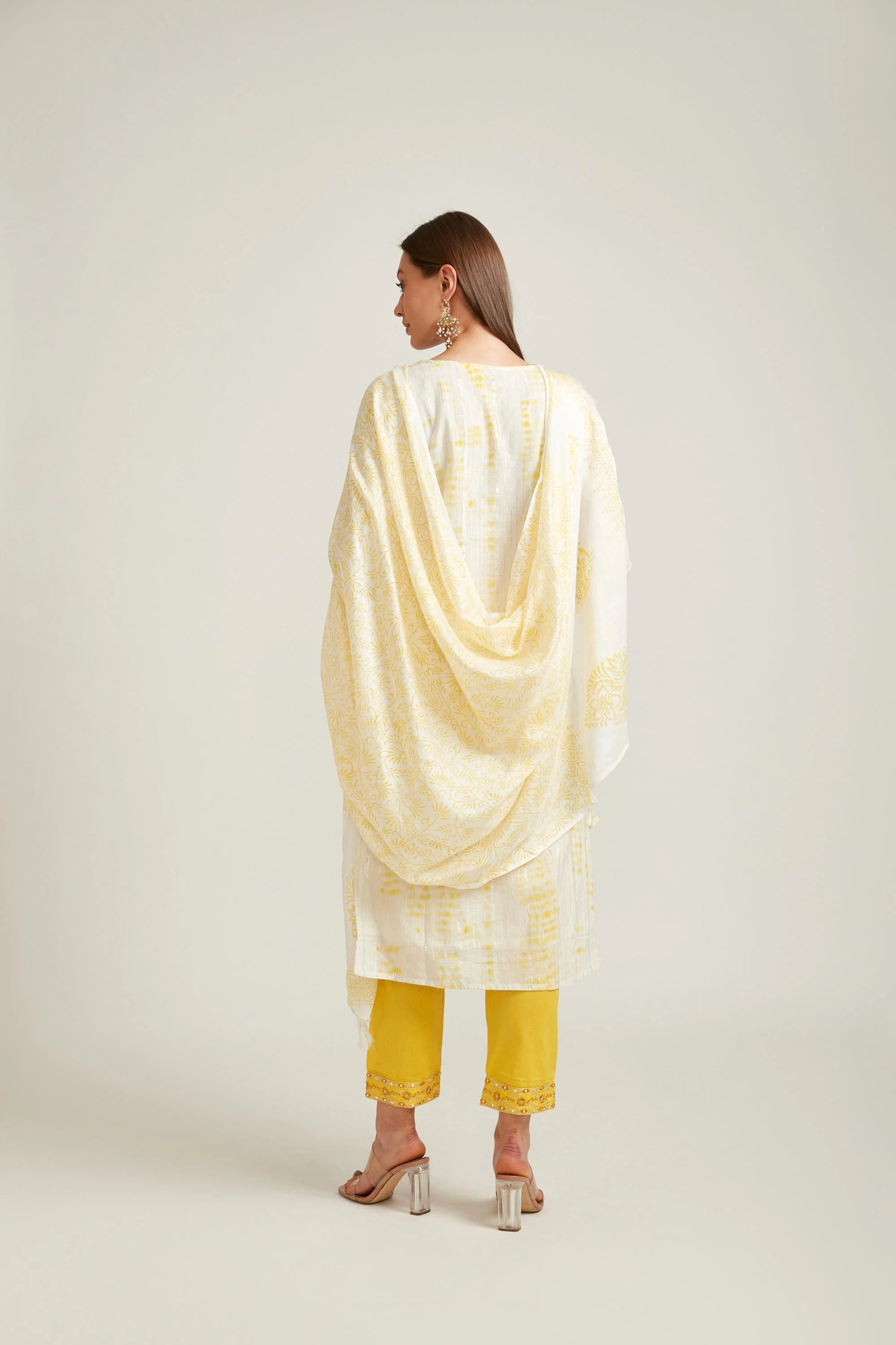 Neerus Yellow Color Cotton Fabric Salwar Kameez - Image 4