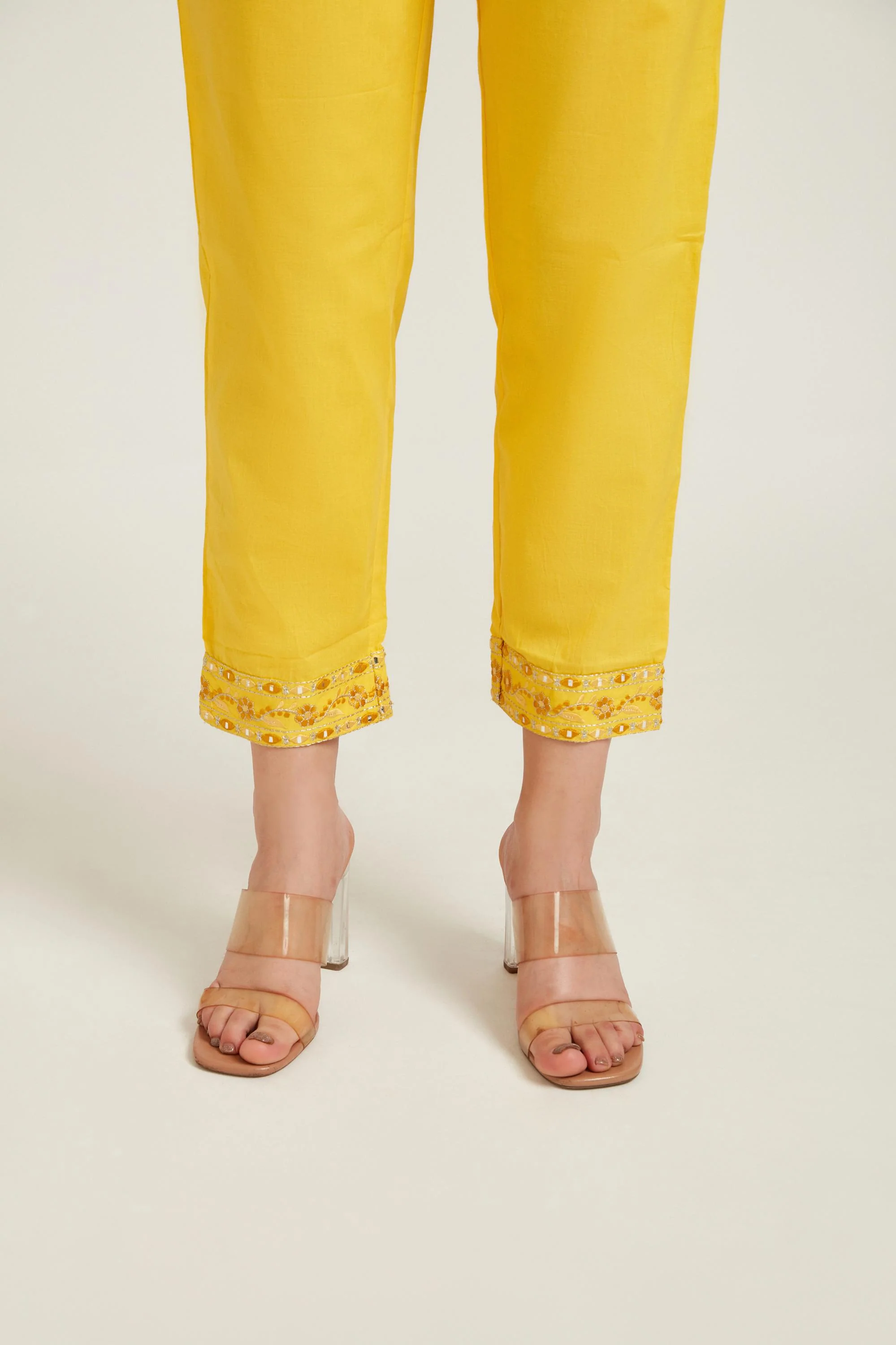 Neerus Yellow Color Cotton Fabric Salwar Kameez - Image 5