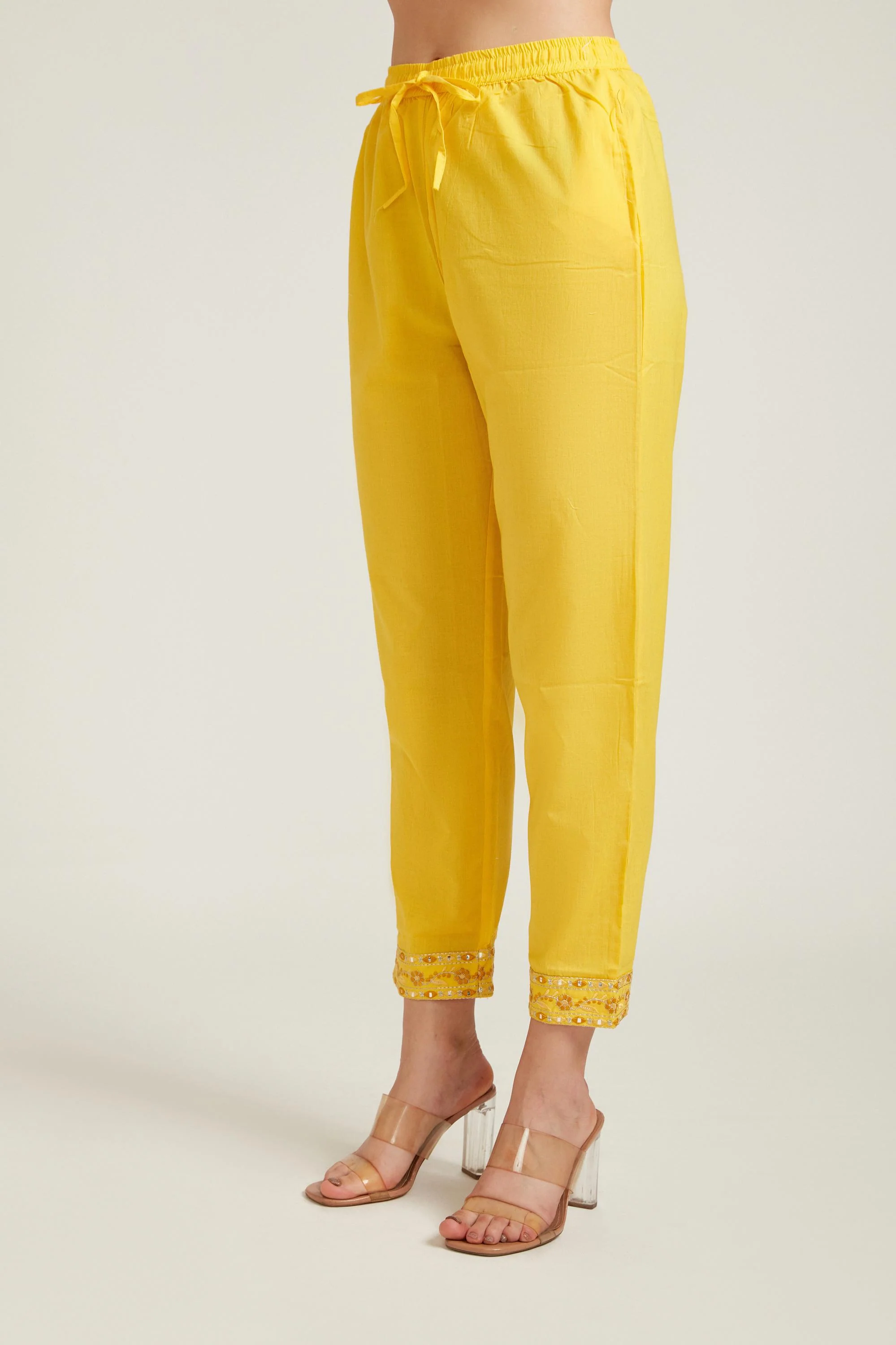 Neerus Yellow Color Cotton Fabric Salwar Kameez - Image 6
