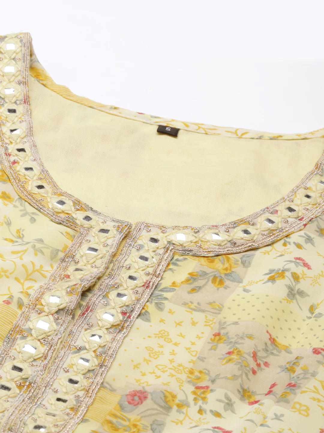 Neerus Yellow Color Georgette Fabric Gown - Image 2