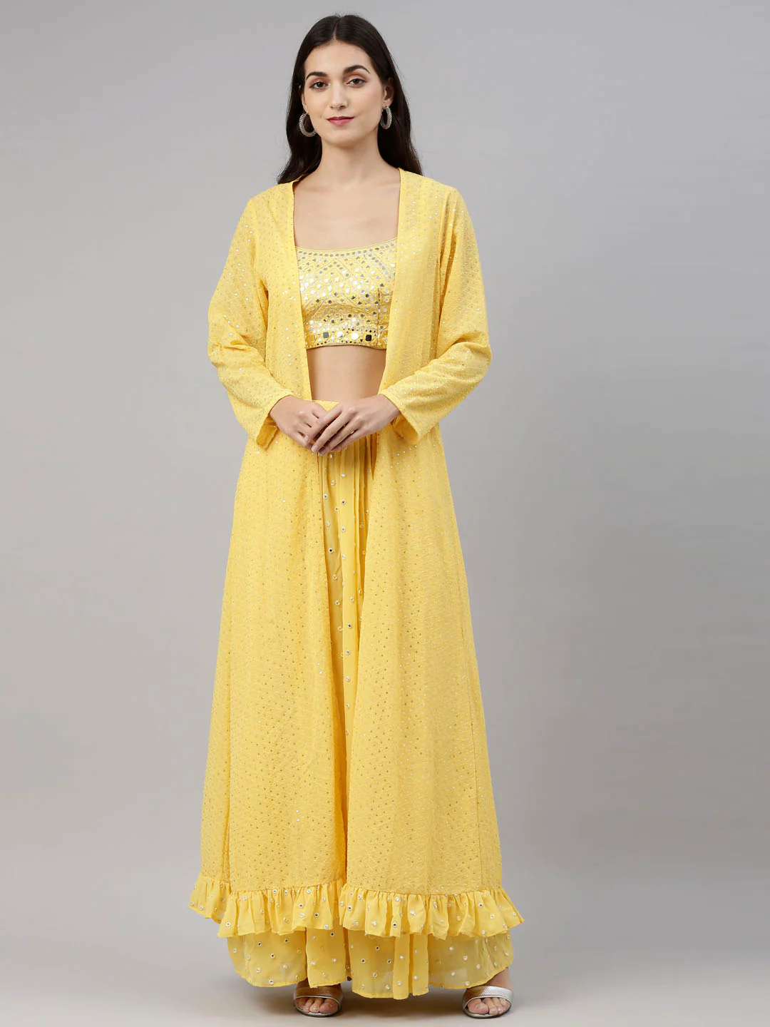 Neerus Yellow Color Georgette Fabric Suit-Fusion - Image 7