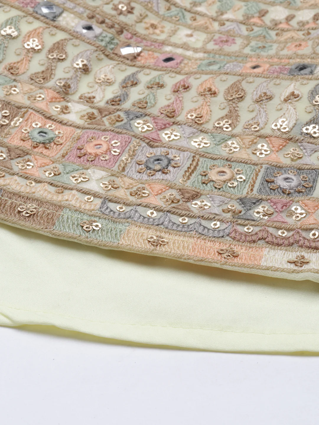 Neerus Yellow Color Georgette Fabric Suit-Short Anarkali - Image 10