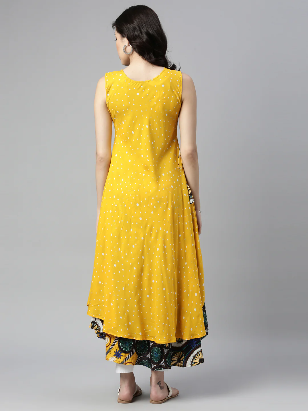Neerus Yellow Color Rayon Fabric Kurta - Image 2