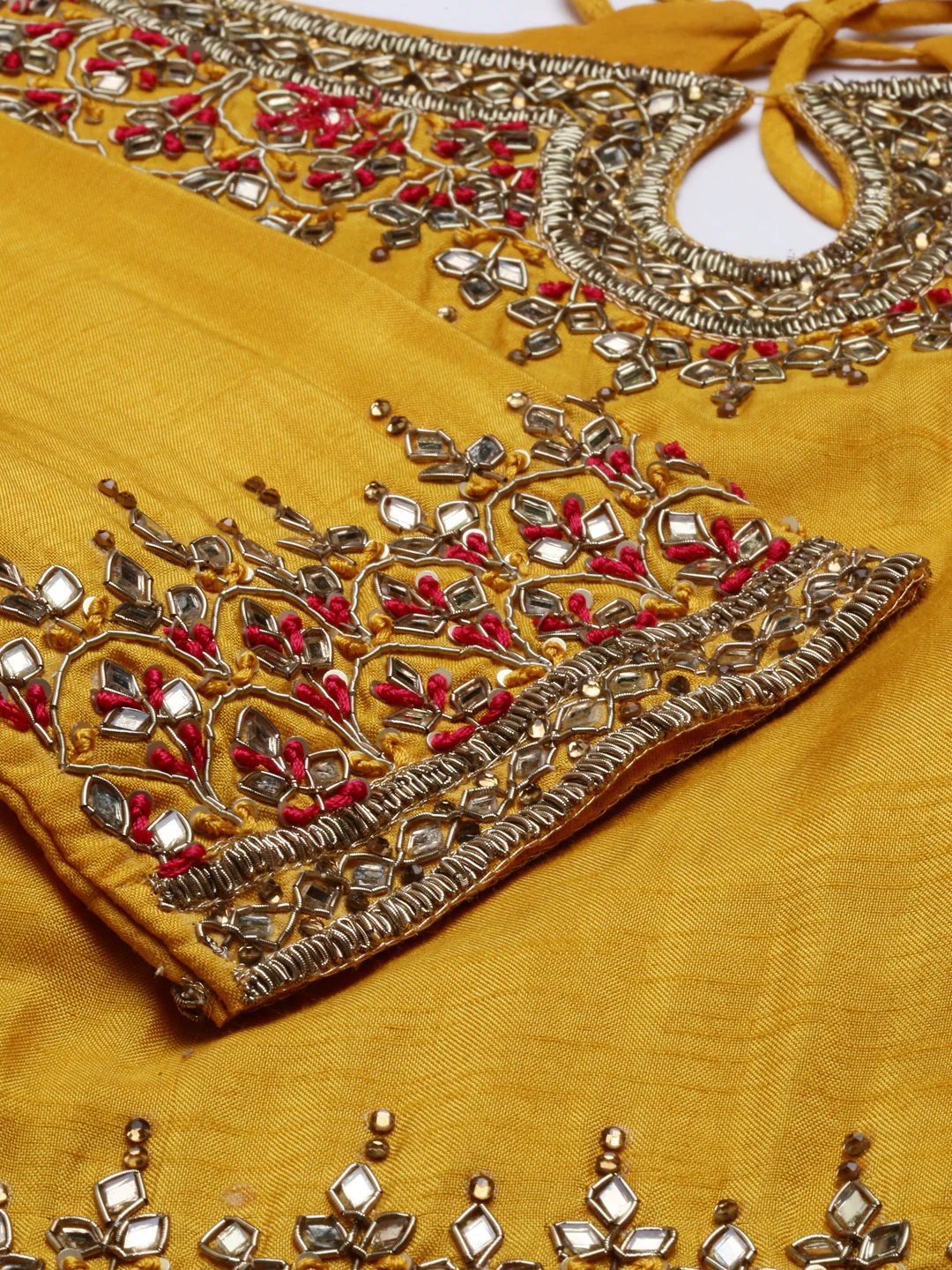Neerus Yellow Color Silk Fabric Suit-Anarkali - Image 7