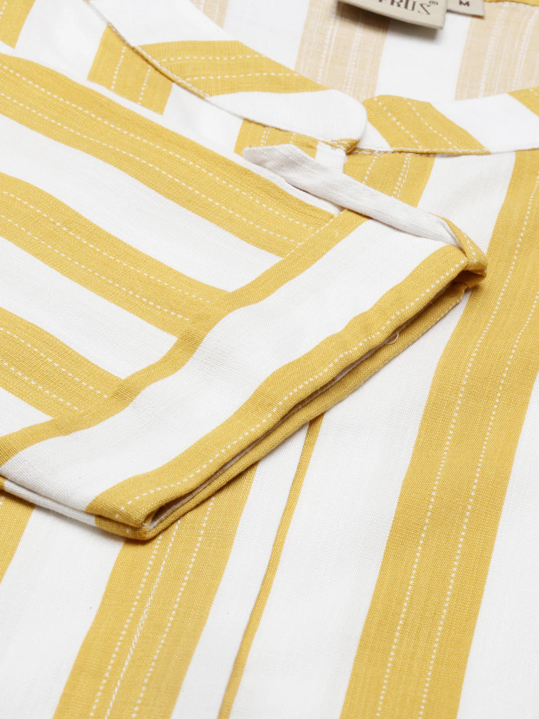 Neerus Yellow Color Slub Rayon Fabric Kurta - Image 8