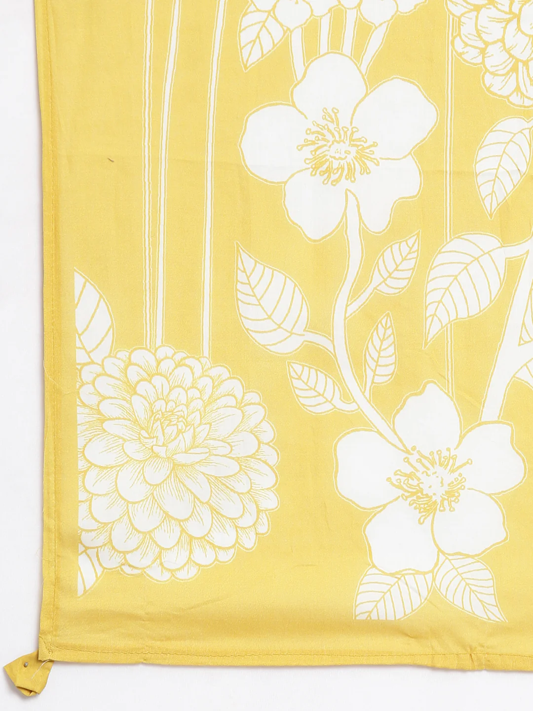 Neerus Yellow Cotton Straight Casual Floral Kurta and Trouser with Dupatta - Image 8