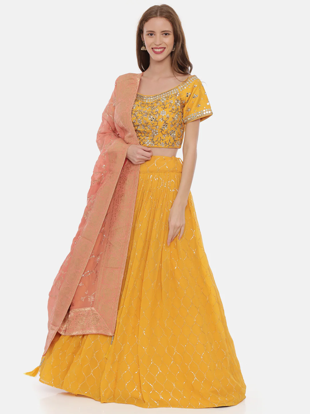 Neerus Yellow Embellished Lehenga Set - Image 5