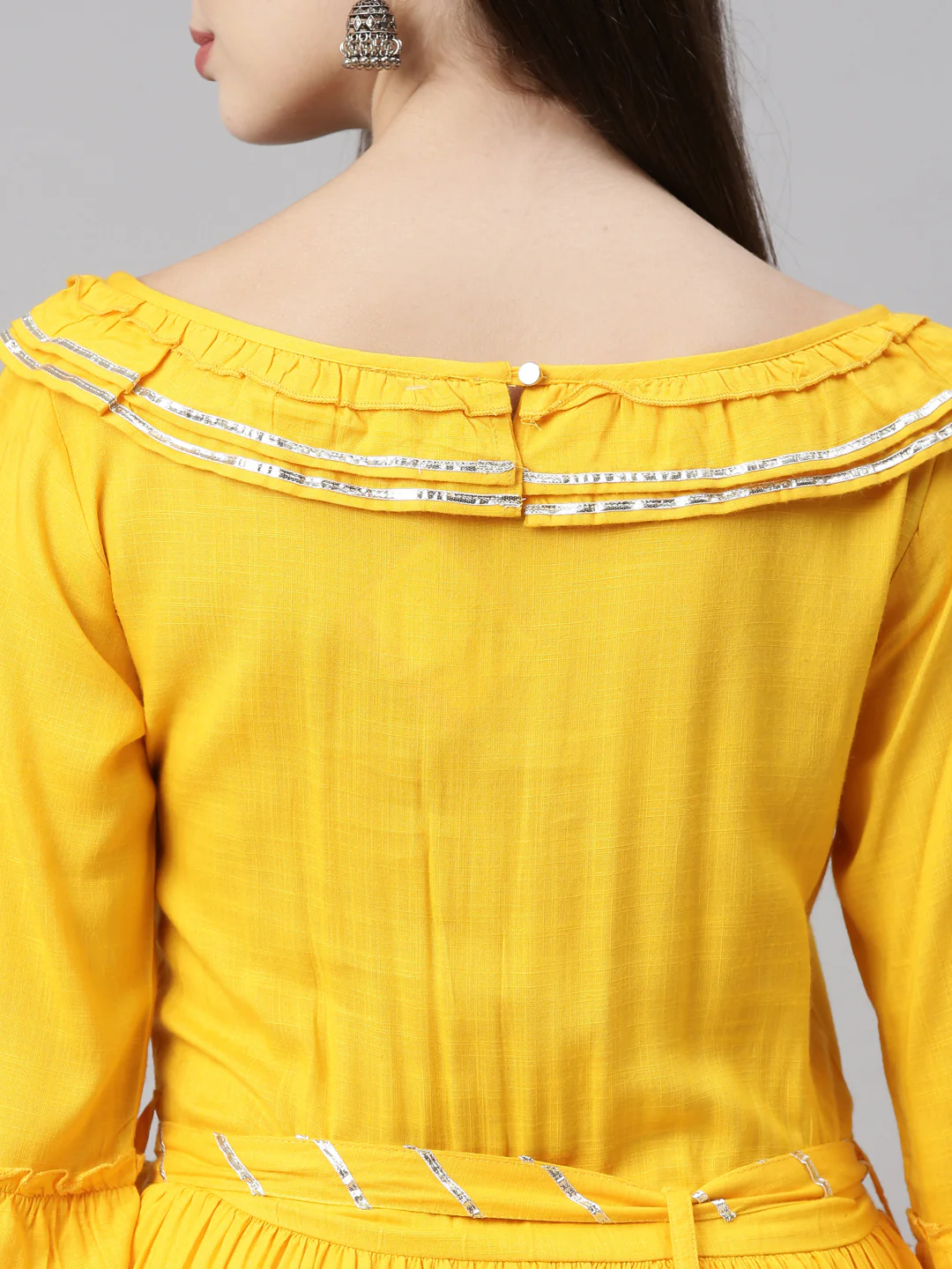 Neerus Yellow Fit & Flare Kurta - Image 7