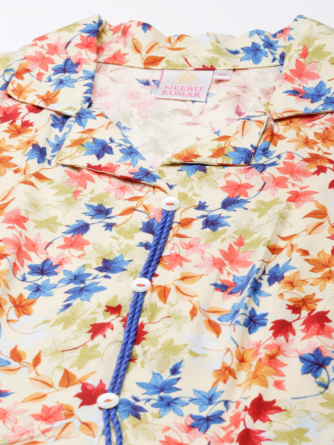 Neerus Yellow Flared Casual Floral Fit and Flare Dresses - Image 4