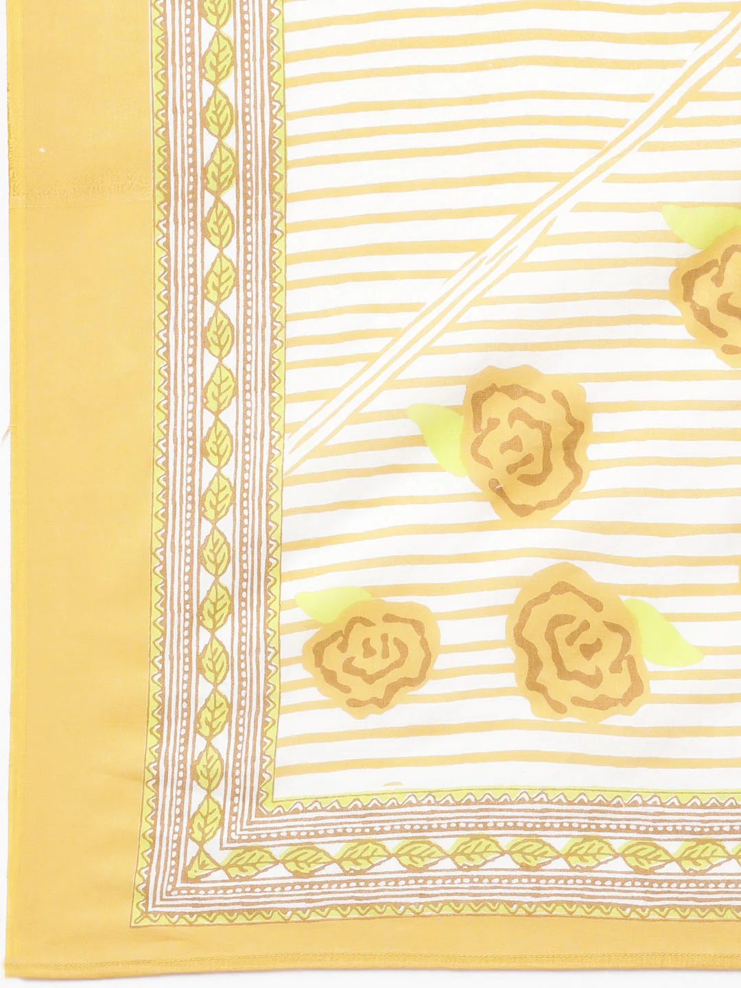 Neerus Yellow Panelled Straight Printed Kurta And Trousers With Dupatta - Image 8