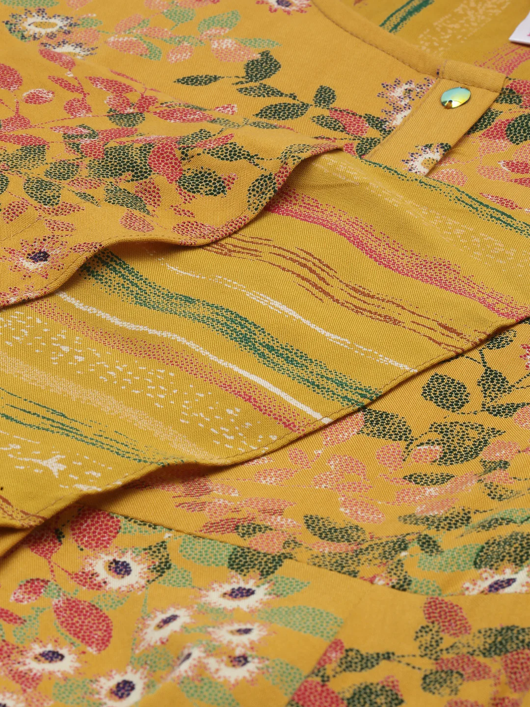 Neerus Yellow Printed A Line Kurta - Image 7