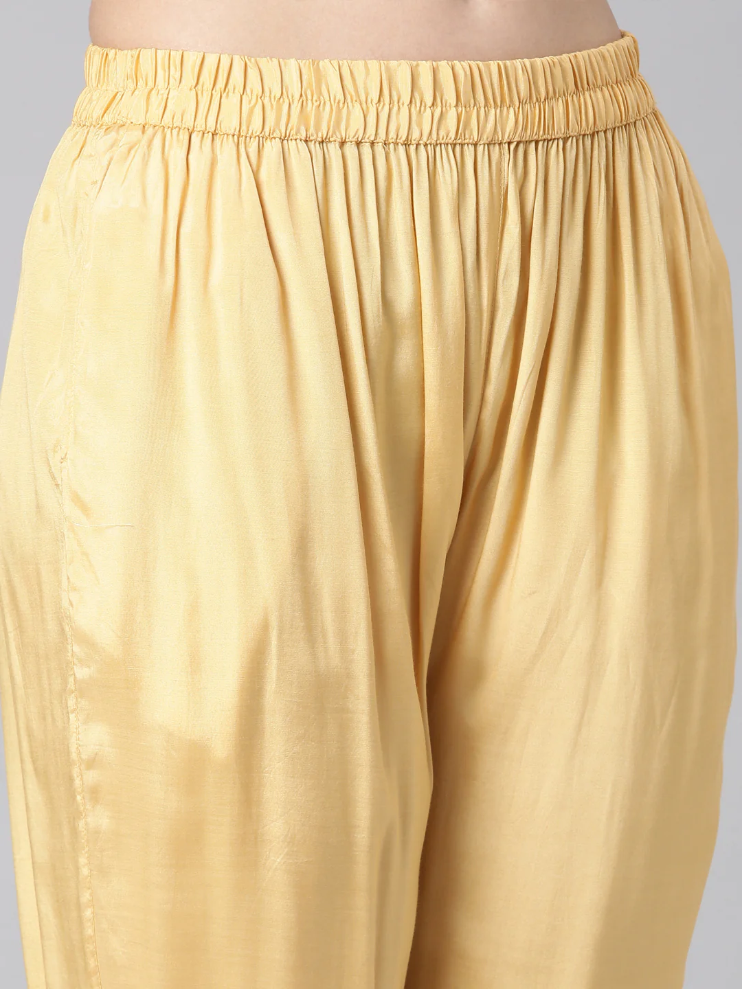 Neerus Yellow Printed Anarkali Kurta and Trousers With Dupatta - Image 7