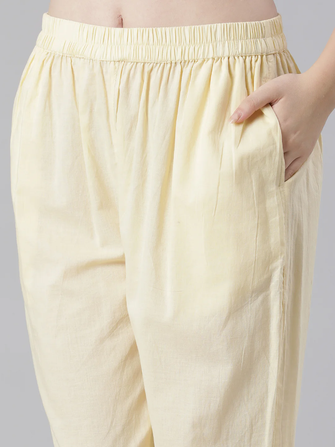 Neerus Yellow Printed Straight Kurta and Trousers With Dupatta - Image 6