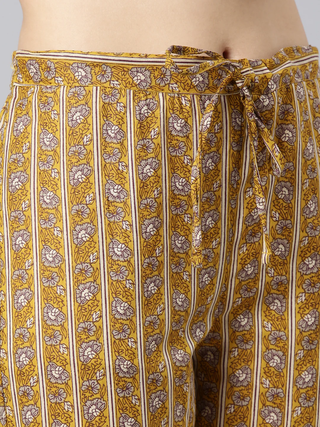 Neerus Yellow Printed Straight Kurta and Trousers With Dupatta - Image 6