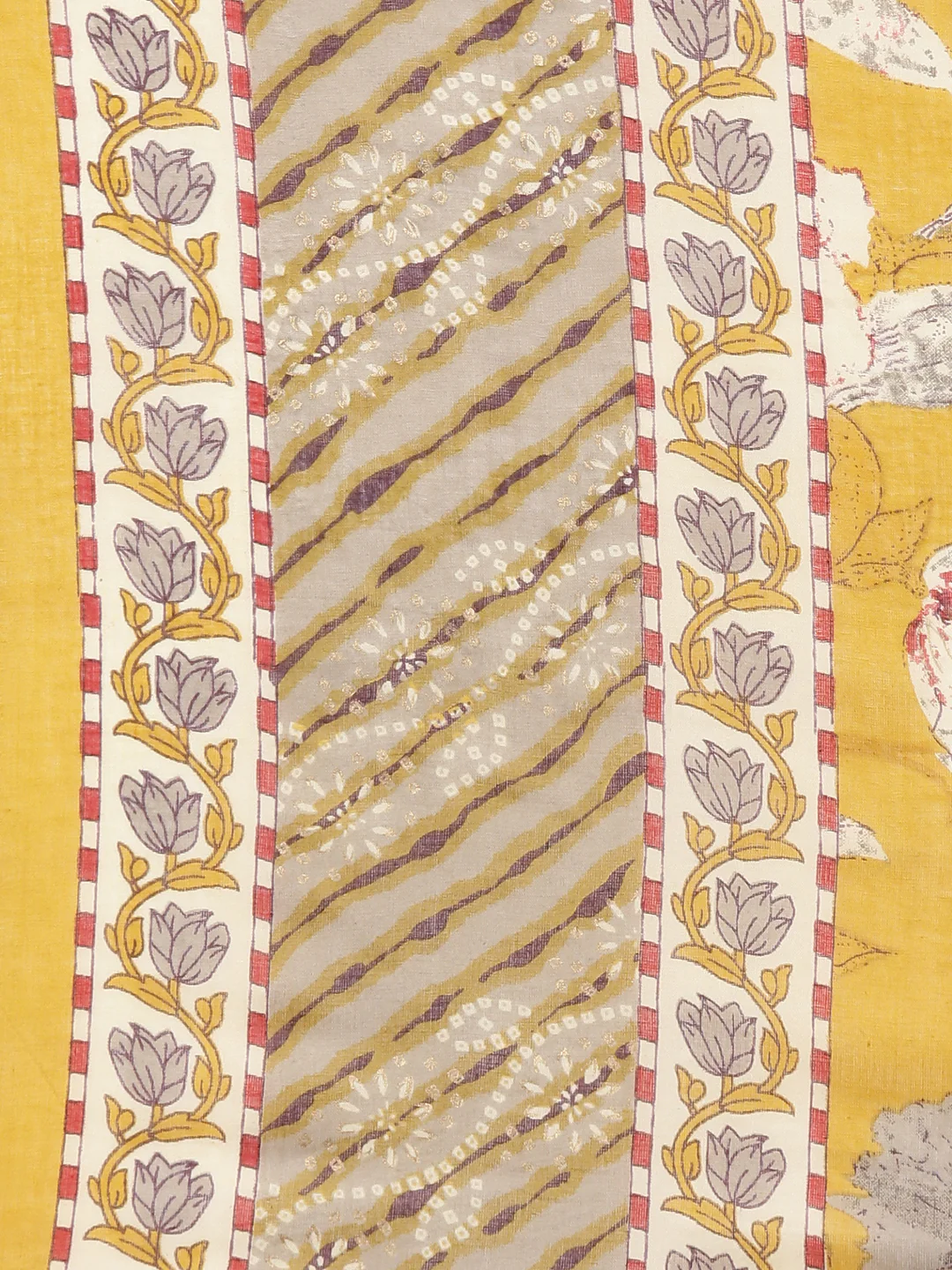 Neerus Yellow Printed Straight Kurta and Trousers With Dupatta - Image 7