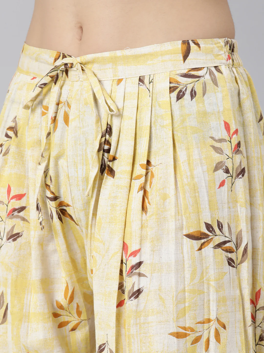 Neerus Yellow Regular Straight Floral Kurta And  Salwar With Dupatta - Image 6