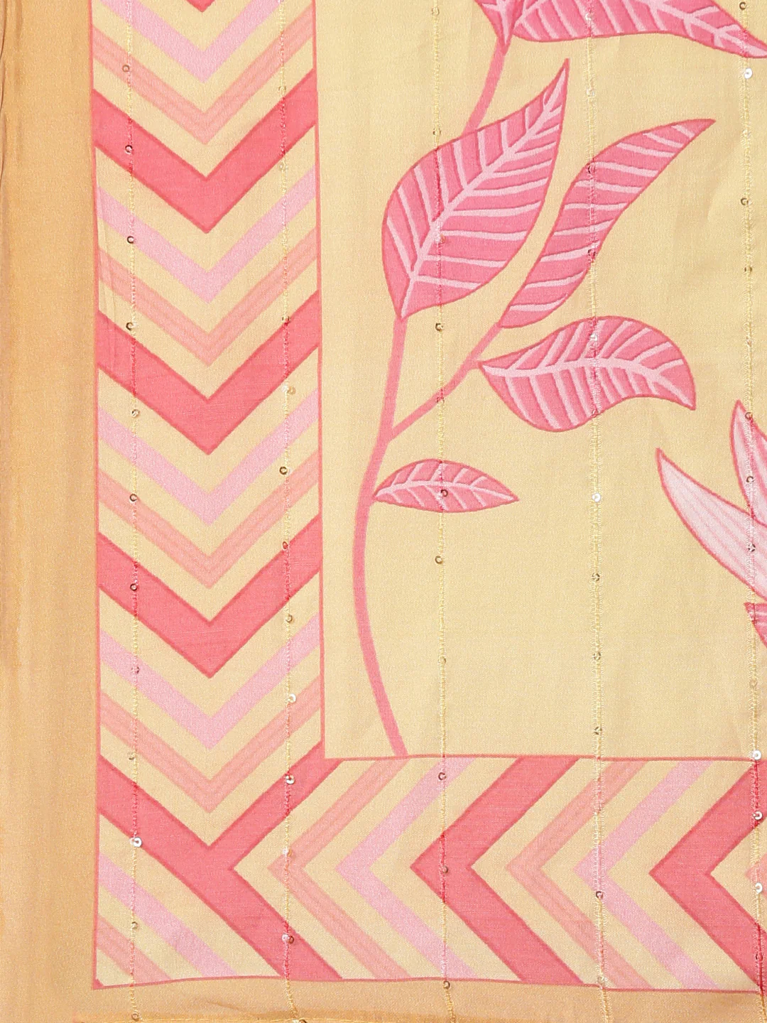 Neerus Yellow Regular Straight Floral Kurta And Trousers With Dupatta - Image 6